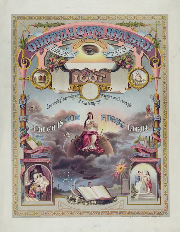 A lithograph of  the Oddfellows Record.